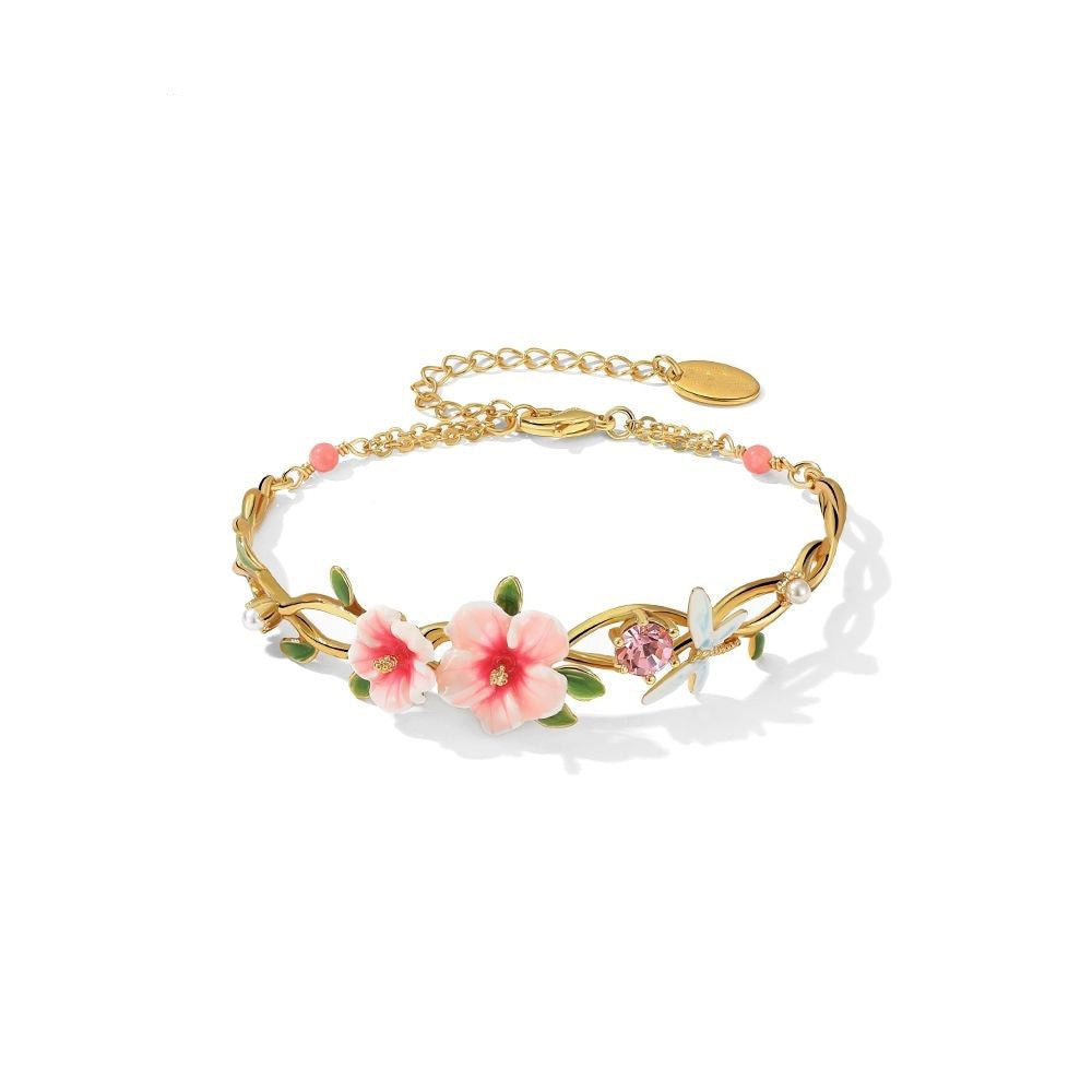 Enamel Floral Bloom collection: Hibiscus syriacus jewelry set