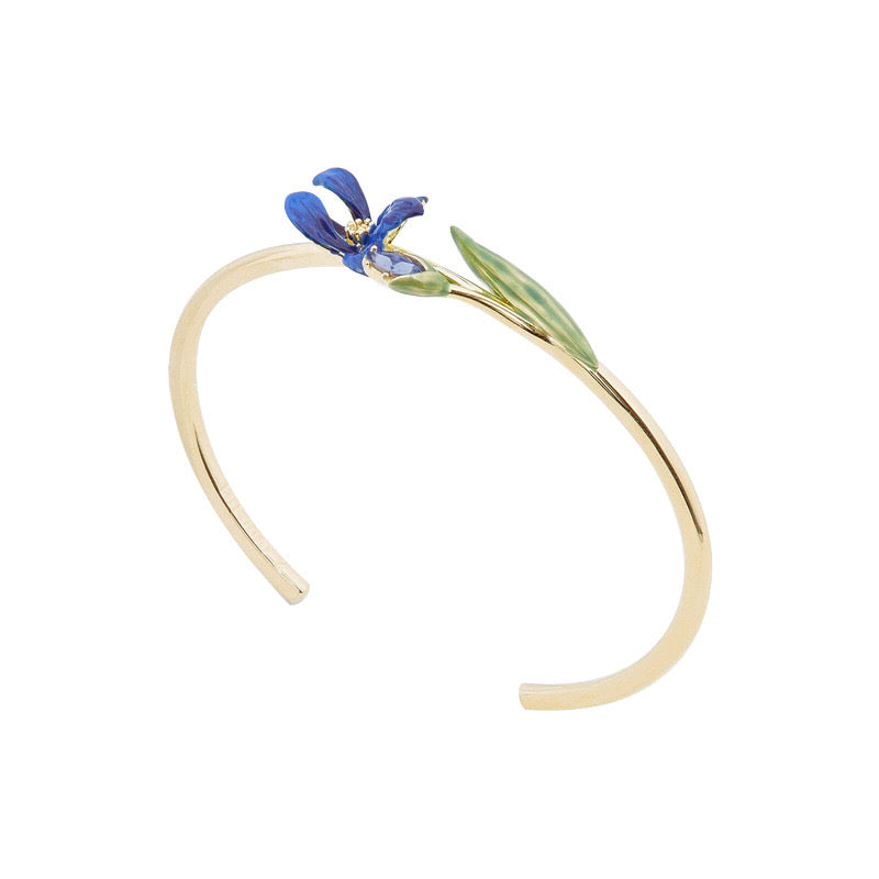 Enamel Floral Bloom collection: Van Gogh Irises jewelry set